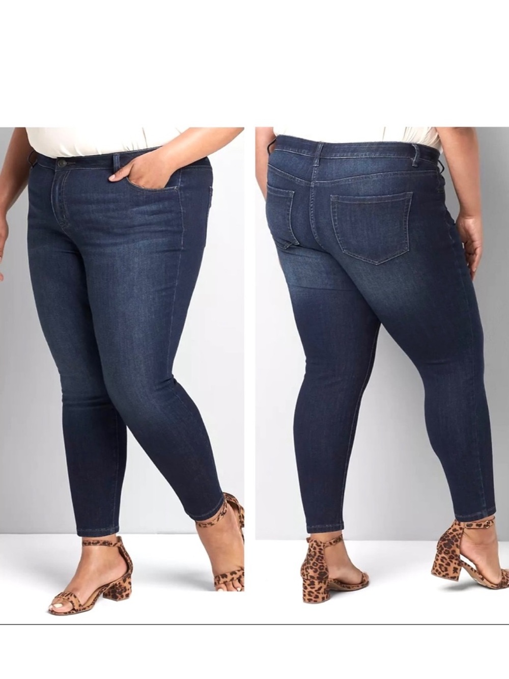 Lane Bryant Mid-Rise Skinny Jeans Women’s Size 26 Long Inseam Tummy Smoothing
